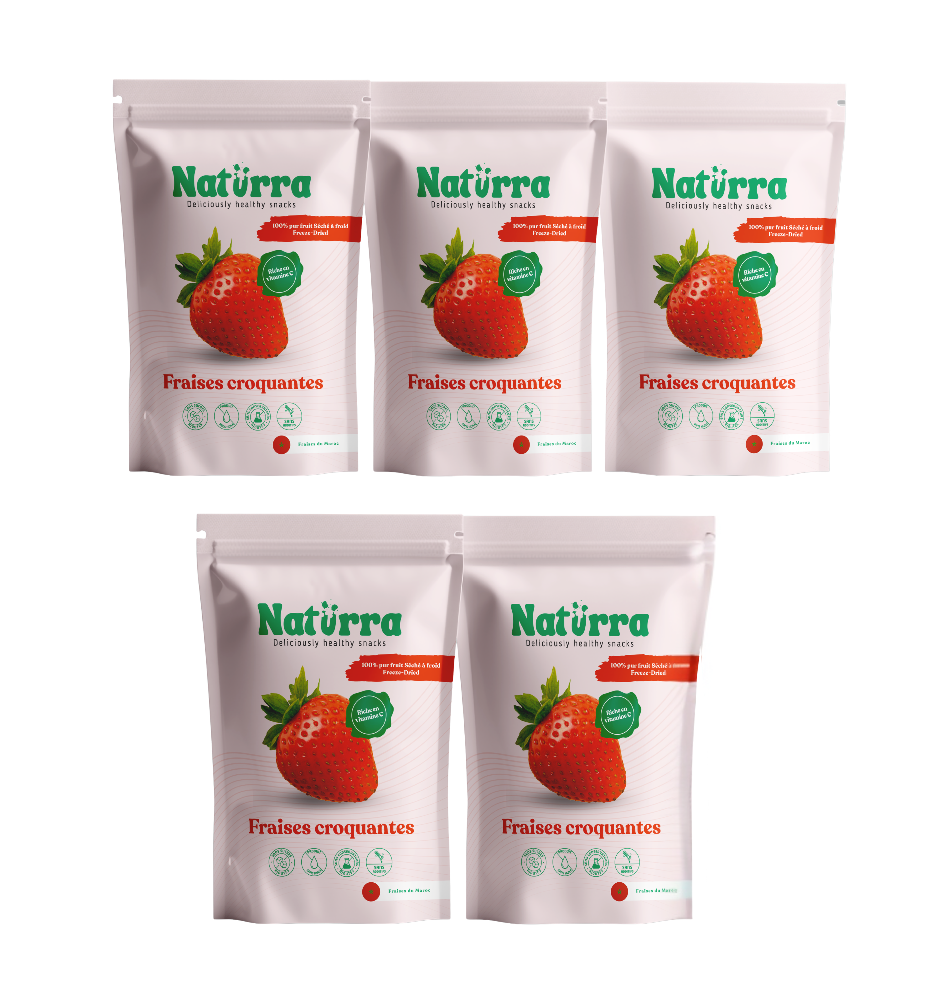 packs de 5 | Fraises croquants
