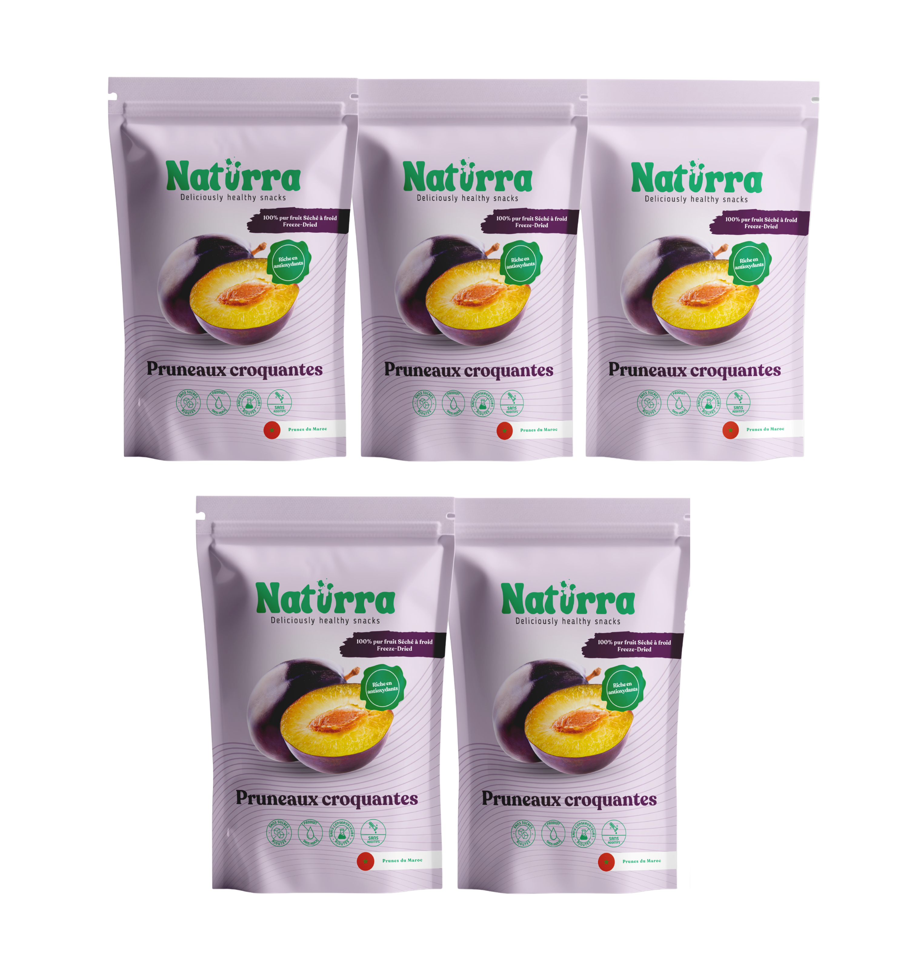 Packs de 5 | Pruneaux croquants