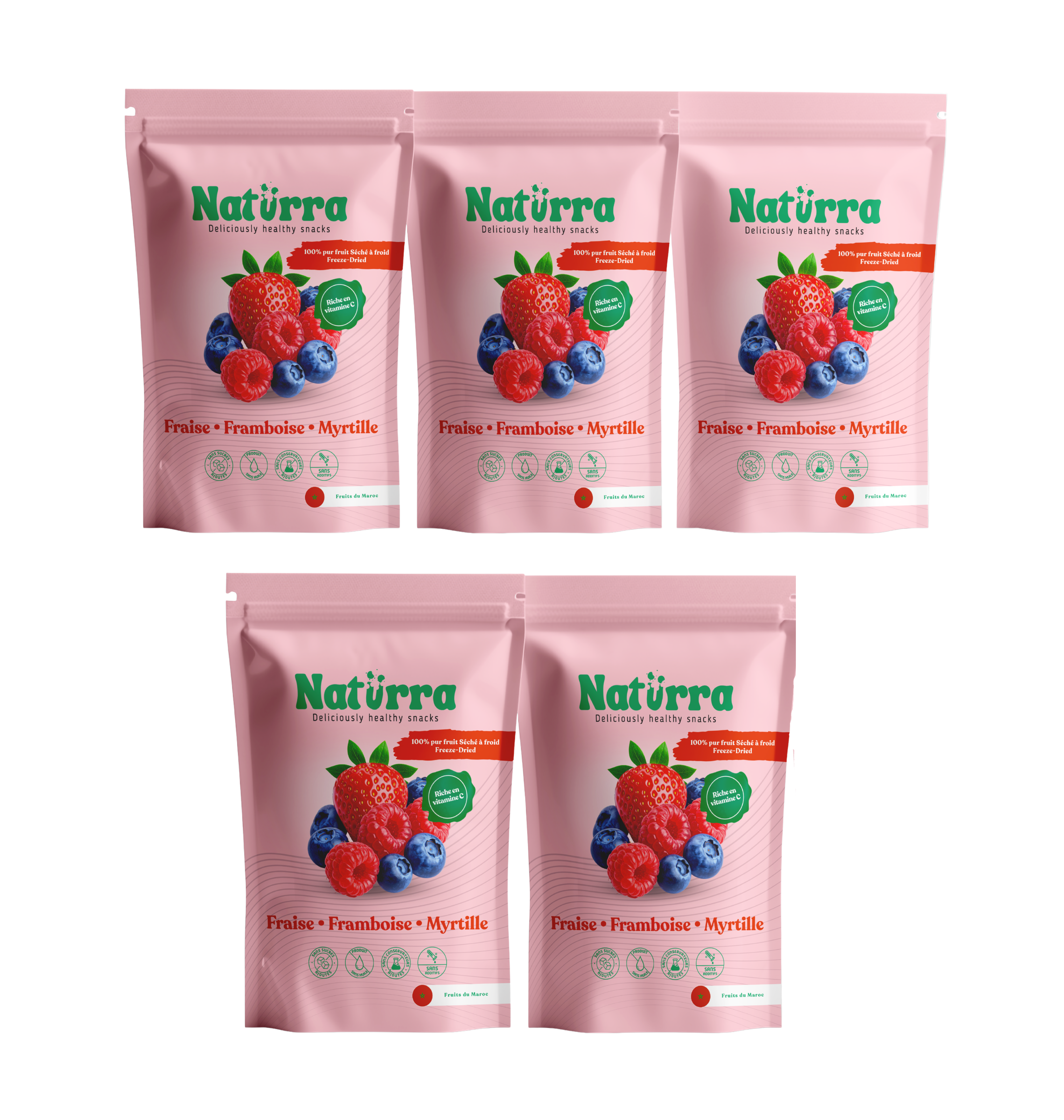 Packs de 5 | Fraise - Framboise - Myrtille